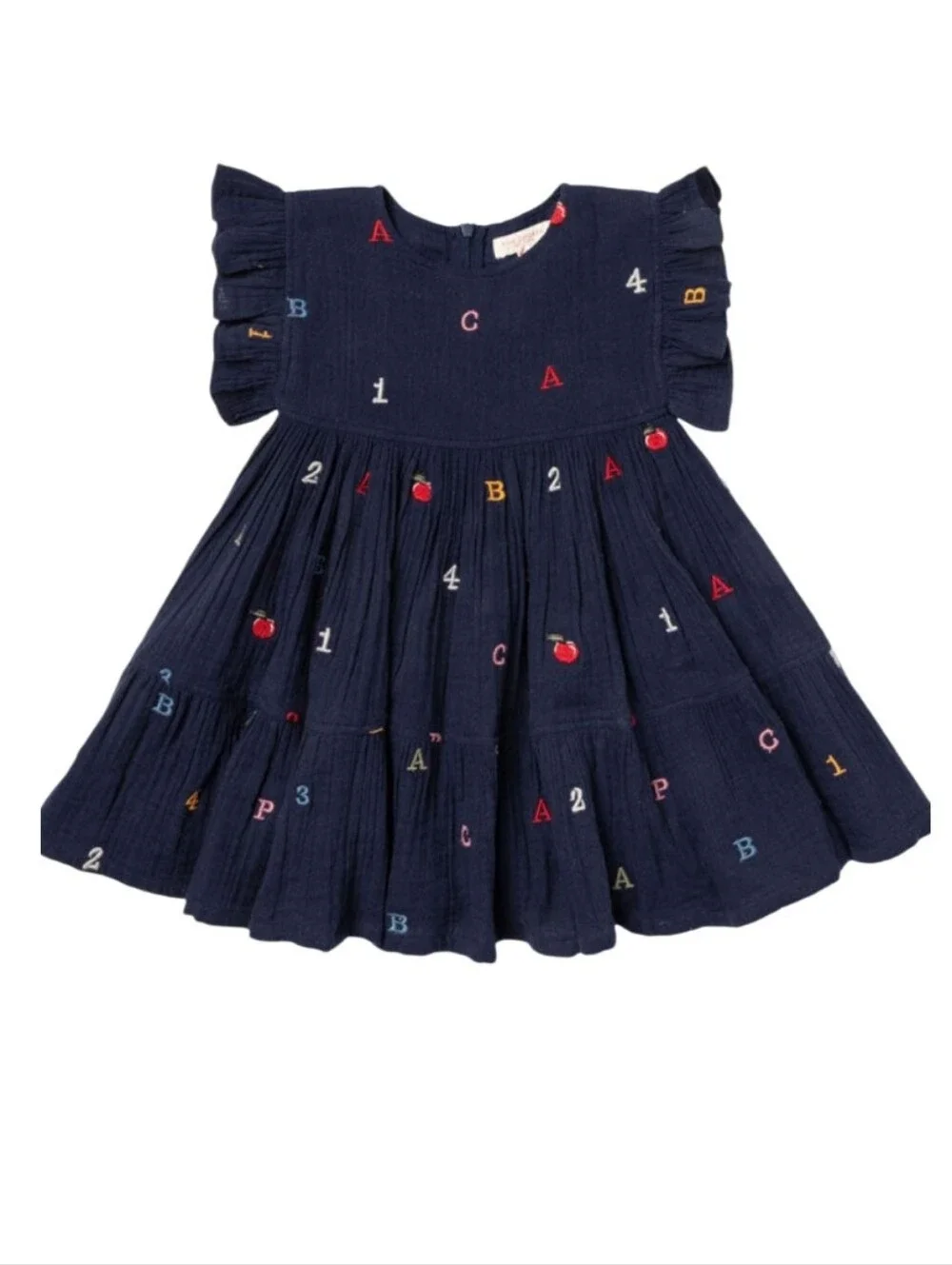 PINK CHICKEN ALPHABET EMBROIDERY KIT DRESS